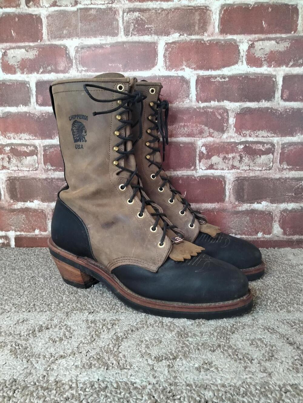 Chippewa Packer Boots 29409 Steel Toe 10.5 D Bay/Black - Mens Western Style Boot